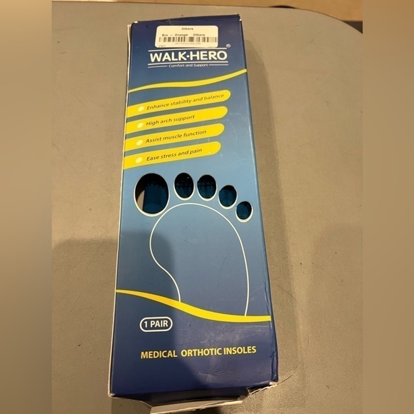 Walkhero Plantar Fasciitis Pain Relief Insoles High Arch Support Orthotic Shoes - Picture 3 of 9